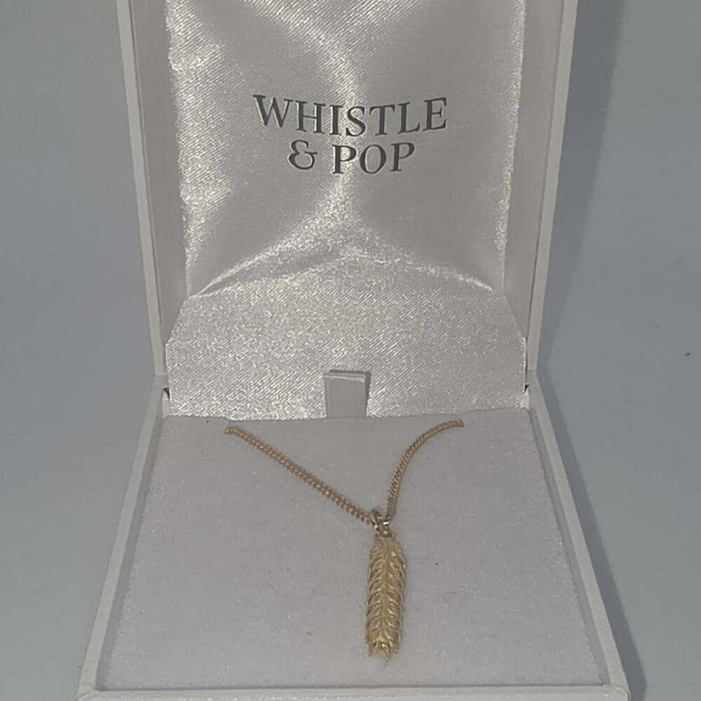 WHISTLE & POP Gold Tone High Country Harvest Pendant Necklace in Box